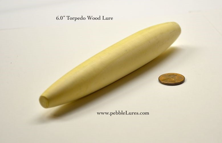 6.0" Torpedo Turned Wood Lure Blank | Optional through hole