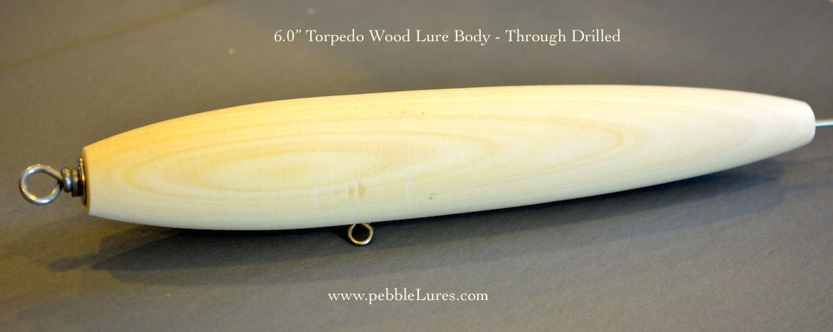 6.0" Torpedo Turned Wood Lure Blank | Optional through hole