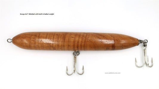 Glidiater | 8.0" inch Wood TopWater Glide Bait Kit (built-in weight | through hole | belly hole)